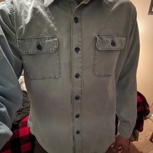 Vintage Rare Patagonia 1st Label Denim Button Up Blue Size L